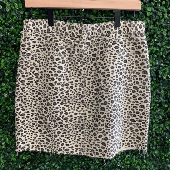 Leopard Denim Skirt - Picture 1 of 2
